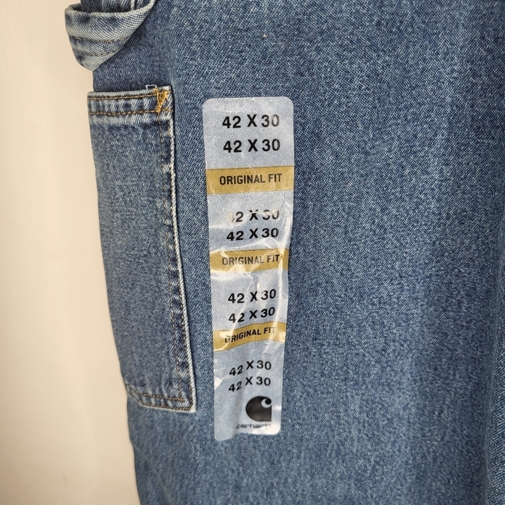 Carhartt NWT Work Fit Men's Blue Denim Carpenter Jeans Size 42x30 - Picture 5 of 8